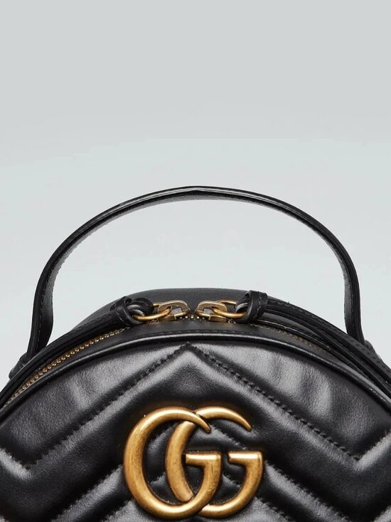 Gucci Black Quilted Leather Marmont Backpack Bag main image 4